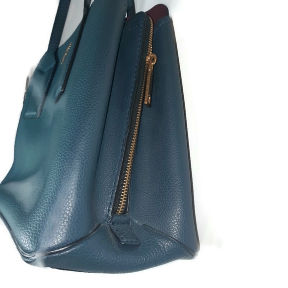 MARC JACOBS Editor Leather Tote Bag Blue Sea Navy Red Everyday Versatile Classic - Picture 5 of 16